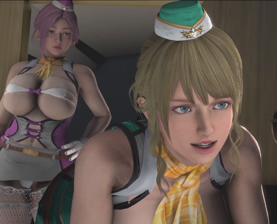Dual Face Art Comics ：AMOZ Flight Check! 豪华私人飞机的白丝巨乳空姐双飞[1.3G]