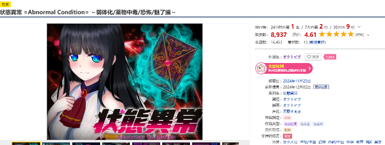 【日式RPG】状態異常 =Abnormal Condition= ~弱体化薬物中毒恐怖魅了編~Ver1.00 机翻汉化版