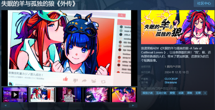 【日式ADV】失眠的羊与孤独的狼 Steam官方中文正式版+外传
