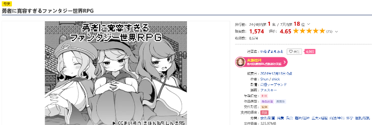 【日式RPG】勇者に寛容すぎるファンタジー世界RPG AI汉化版[新作]