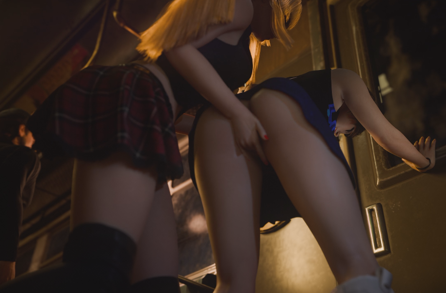 lewdgazer 2404：阿卡丽+莉莉+飞鸟 钢管倒挂口交&amp;电车痴女扣穴高潮淫水流出[376M]