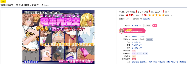 【日式SLG】電車内淫交～ギャルは触って堕としたい～Ver1.20 AI汉化版