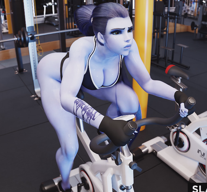 [3D] Slayed.Coom 2410：Widowmaker Cycle Shaker 黑百合 健身女神动感单车骑乘后入爆肏[1.8G]
