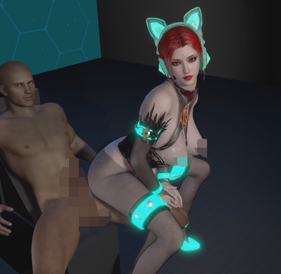 [3D/动态/VAM] Dongmanlove：100-雅妃 赛博黑丝猫娘 沙发爆插水嫩淫穴 [1G]