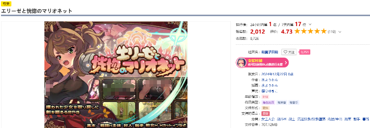 【日式RPG】エリーゼと恍惚のマリオネット AI汉化版[新作]