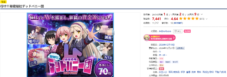 【日式SLG】行け!! 秘密結社デッドバニー団 Ver1.0.08 AI汉化版