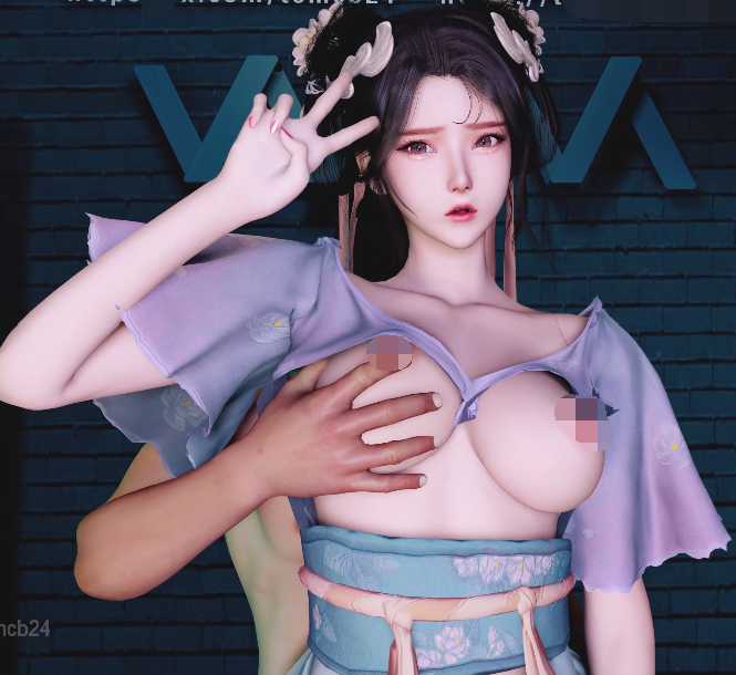 [3D/动态/VAM] 天使没翅膀：白茉晴 青海摇 清纯白丝小母狗3P爆肏中出 [1.3G]