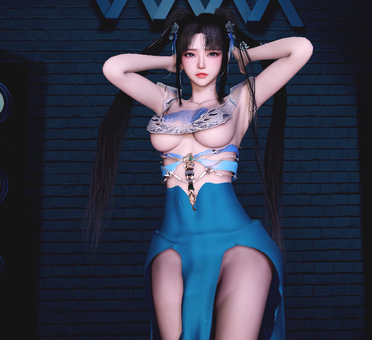 [3D/动态/VAM] 天使没翅膀：赵灵儿 青海摇 性感黑丝少女3P前后夹击爆肏 [1.3G]