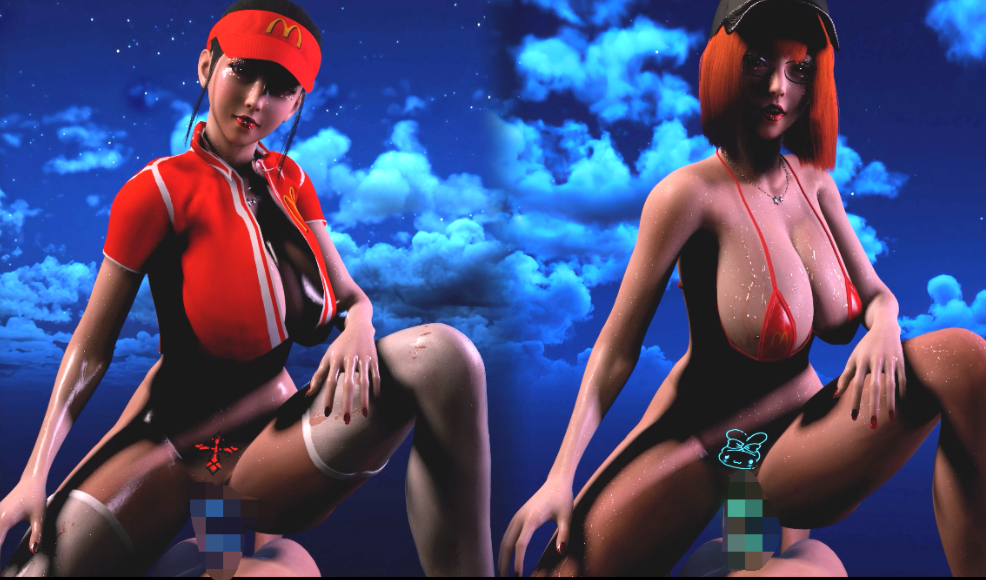 [3D/动态/VAM] VAM 宇宙联邦养姬场大领主 麦当劳姐妹骑乘 [1.5G]