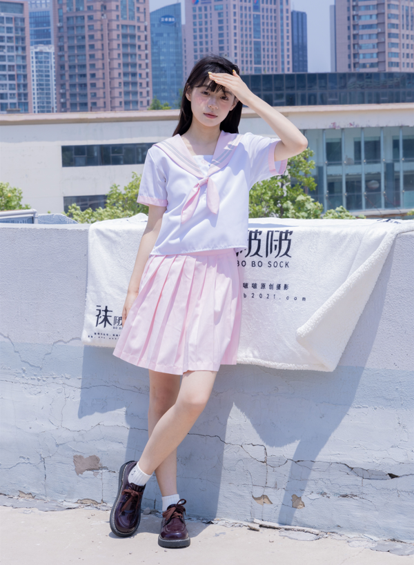 袜啵啵 399期 糯米-皮鞋、白棉袜、jk制服 【145P1V1.57G】