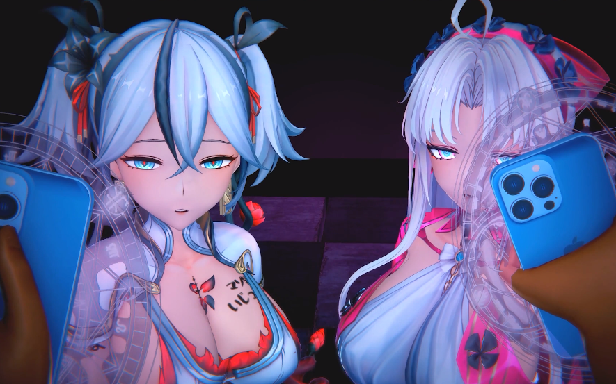 [MMD]Mr.No Face 2501 鸣潮 椿与柯莱塔的催眠兔女郎侍奉[868M]