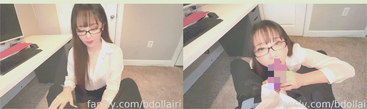 ✅包臀裙反差眼镜娘小白领『bdollairi』办公室口交 换算奶牛装啪啪，OL气质尤物被巨型肉棒彻底征服 呻吟勾魂 1.32G