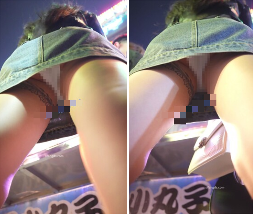 (BC-AA-358)闷骚的牛仔裙美女逛街..大腿根部藏着腿环纹身[438M]