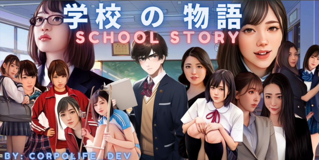 [亚洲风HTML/真人] 学校の物语 Gakko No Monogatari V0.17 浏览器转中文 [11.8G]
