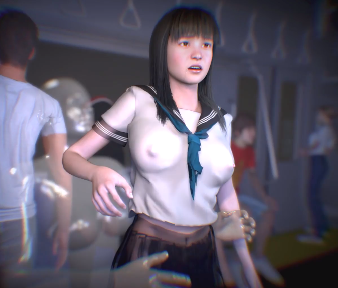 [3D] 黒髪セーラー服と透明人間～電車内でいたずらし放題 [330M]