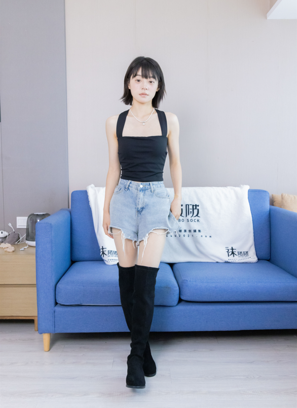[BoBoSocks袜啵啵] NO.422 糯米 - 长靴、白棉袜、肉丝（脚尖加固款）【140P1V1.73G】