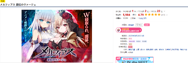 【日式RPG】メルフィアス 蒼紅のヴァージェ Ver1.2 DL正式版[生肉]