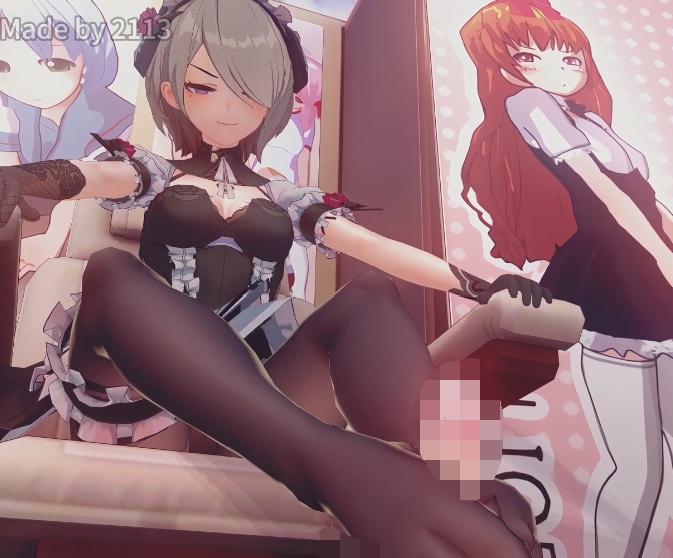 [MMD] 21132114：崩坏NTR 婚纱丽塔&amp;幽兰黛尔在俱乐部工作 [390M]