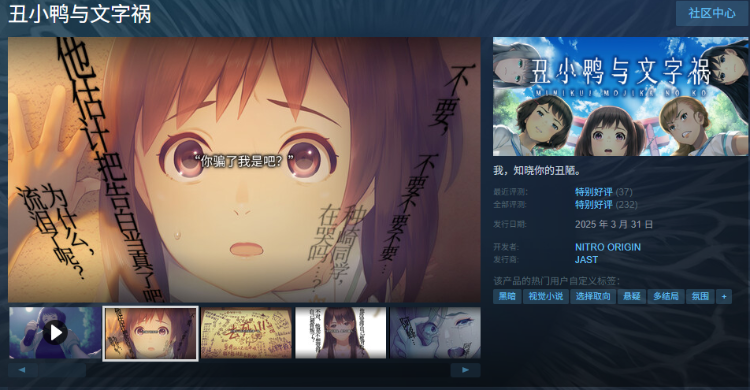 【日式ADV】[猎奇]丑小鸭与文字祸 Ver1.00 Steam官方中文版
