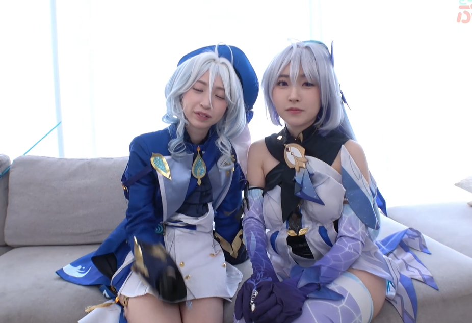 芙宁娜X丝柯克Cosplay 3P淫趴白短袜榨精 【1V1.9G]】
