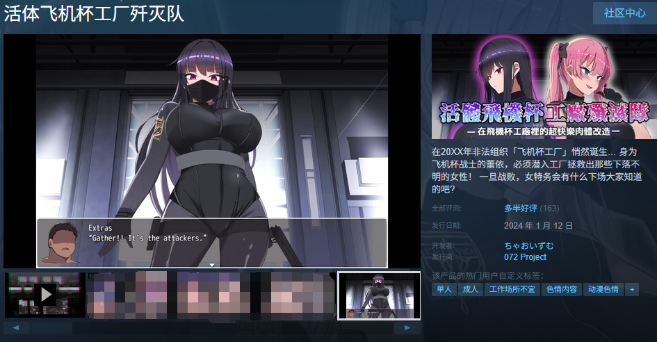 【日式RPG】活体飞机杯工厂歼灭队 Steam官方中文步兵版