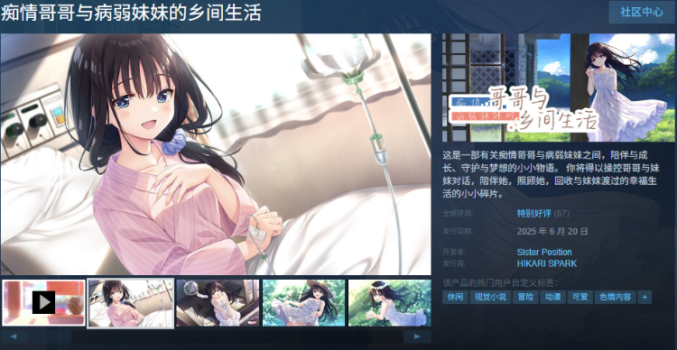 【爆款RPG】[妹系]痴情哥哥与病弱妹妹的乡间生活 Ver1.0 Steam官方中文步兵版