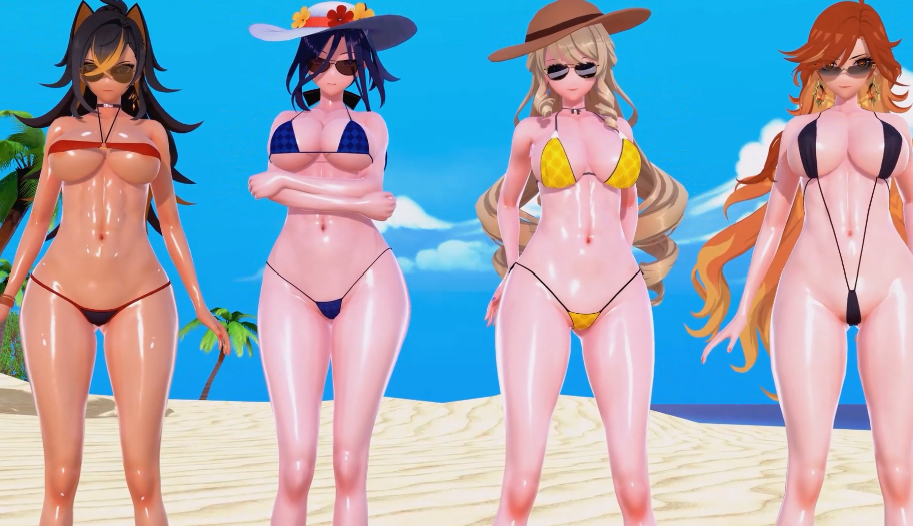 [MMD]Lynlynop：6月 原神NTR 性爱沙滩 丘丘人的天堂[680M]