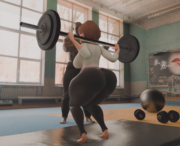 [3D]Sirkemetnsfw2506：爆乳人妻巴荷莉只要做完锻炼就可以吃到肉棒[400M]