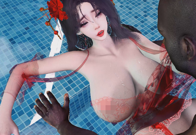 牛头人爱好者：卷毛大骚逼-泳池NTR 极品巨乳女友在泳池内被黑人侵犯中出[4.8G]