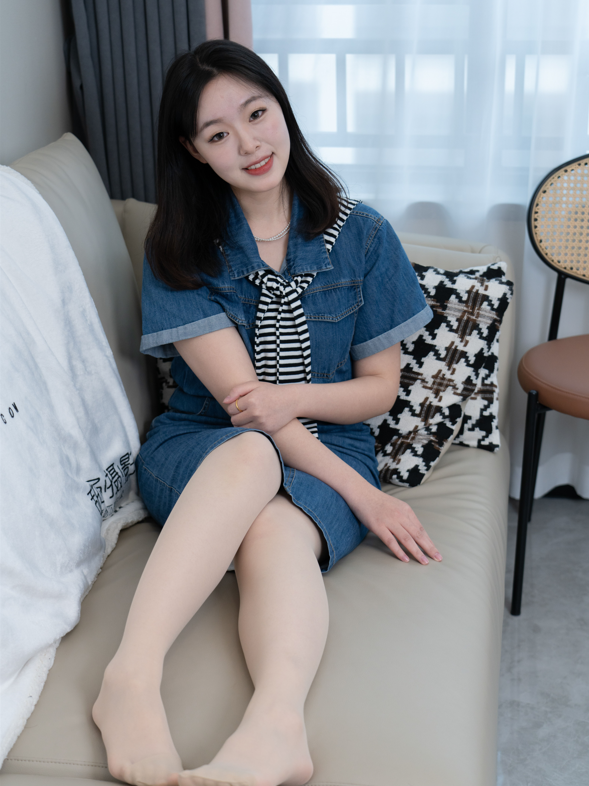 甜予摄影 - 小葵 - 牛仔裙白棉袜、薄肉丝 【130P1V1.8G】