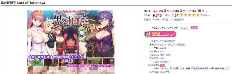 【日式SLG】黒之征服王 黒の征服王 Lord of Tartanova 精翻汉化版