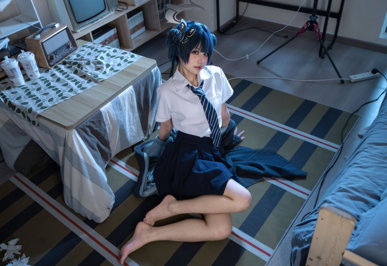 NO.3309 【超级稀有】清水凪 - 龙华妃咲 JK (蔚蓝档案) 【52P 523M】