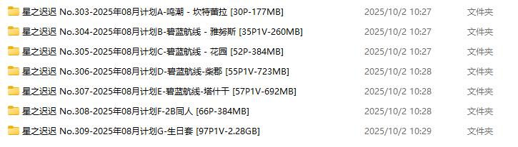星之迟迟 - 2025年08月计划 合集 [392P4V-4.84G]