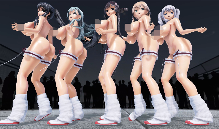 [MMD]deepkiss：BADKIZエロ体操着全裸パイパン[870M]