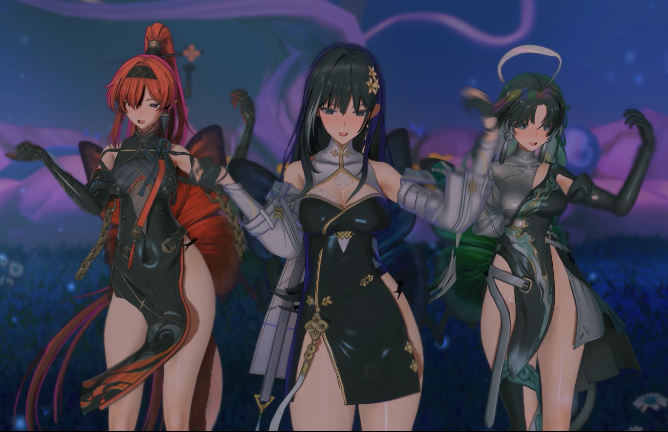 [MMD]zzzwen：鸣潮三人组-SHAKE IT[910M]