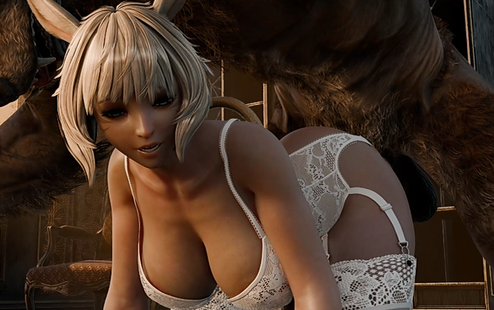 Bonkge 2512：Y'shtola 雅修特拉 黑皮白丝御姐狼人巨根激情爆肏[390M]