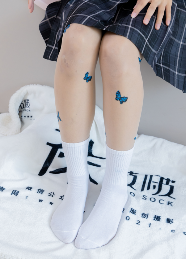 袜啵啵 - 奶油 - jk制服白棉袜 蝴蝶薄肉丝 【160P1V1.4G】