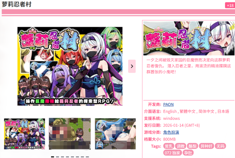 【日式RPG】萝莉忍者村 Ver1.0 官方中文步兵版