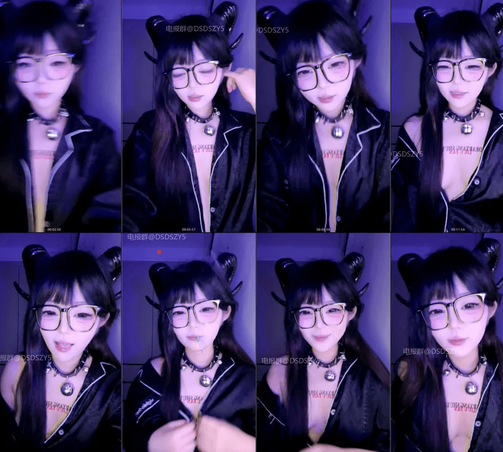 七彩主播【1663758554_魅魔的夜晚】直播录播暗黑系妹子1(6V)