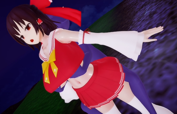 [3D]ちゅぴモーション配布所 霊夢vs妖怪 战败的各种方式[820M]