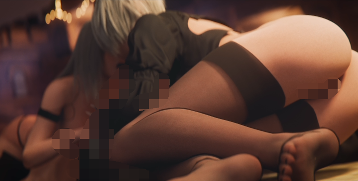 Erovirus 2602：2B&amp;A2 极品黑丝姐妹花贴身侍奉榨精[320M]