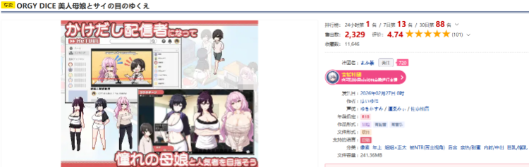 【互动SLG】ORGY DICE 美人母娘とサイの目のゆくえ Ver1.00 DL官方中文正式版