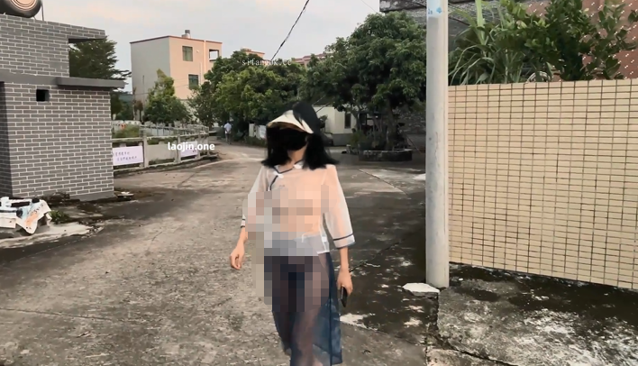 人气露出女神，【cikaimoon】，薄纱全透明，户外乡下乱逛，从白天到黑夜，闲逛青花瓷古镇好刺激！【2v】