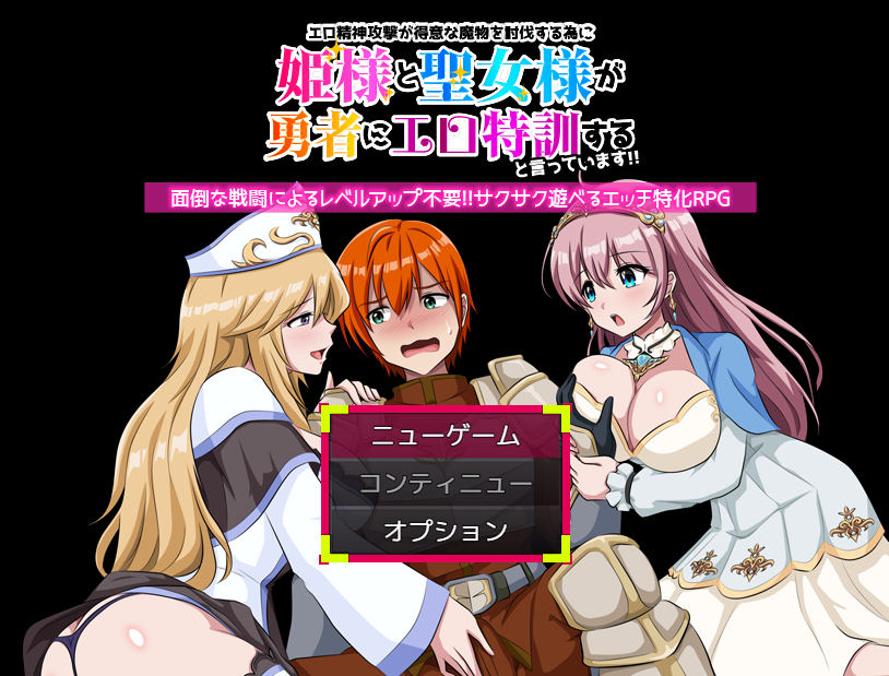 【日式RPG】エロ精神攻撃が得意な魔物を討伐する為に姫様と聖女様が勇者にエロ特訓すると言っています！！ DL版[生肉]