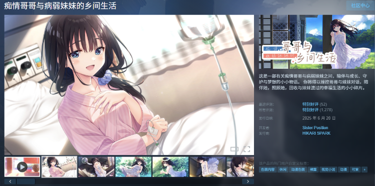 【爆款RPG】[妹系]痴情哥哥与病弱妹妹的乡间生活 Ver1.0 Steam官方中文步兵版[0328]Append1+4