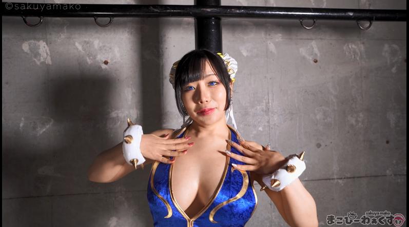 Fansly阿黑颜博主【sakuya_mako】COS春丽不知火舞调教骑乘口交啪啪2v