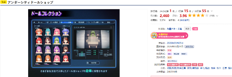 【互动SLG】アンダーシティドールショップ Ver1.00 DL官方中文版