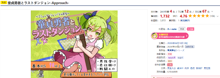 【日式RPG】童貞勇者とラストダンジョン-Approach- 叶酱汉化版[新作]