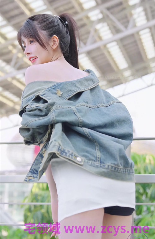 网红模特 - 是你依然 白色抹胸包臀裙 黑色长靴 【20P1V345M】