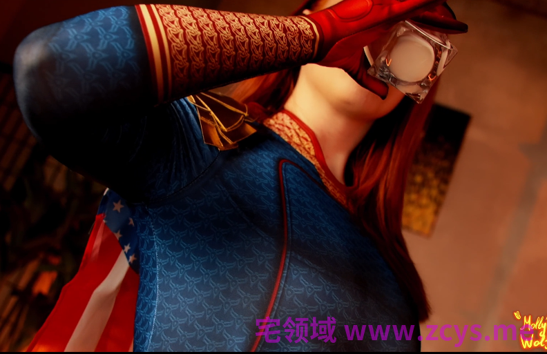 欧美极品cos女神-红狼莫莉（mollyredwolf）-新  祖国人（1V,2.35G）